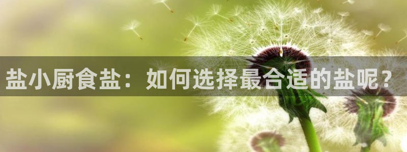 78mapp威九国际官网：盐小厨食盐：如何选择最合适的盐呢？